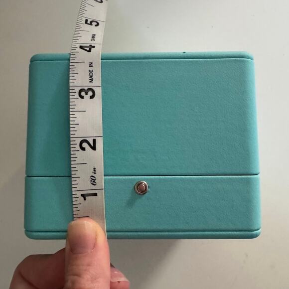Tiffany & Co Lux Leather Blue Hinged Jewelry Watch Presentation Box Square - Picture 8 of 10